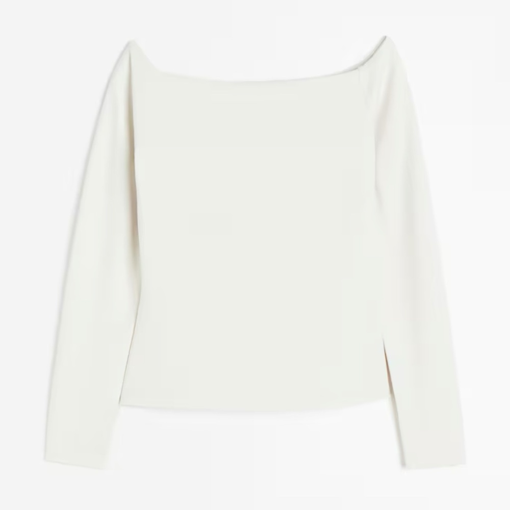 H&M Cream Off the Shoulder Top Size L - Picture 1 of 7